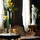 Gilded bronze Cups and Silent Dancer in white Carrara Marble - MAM0036